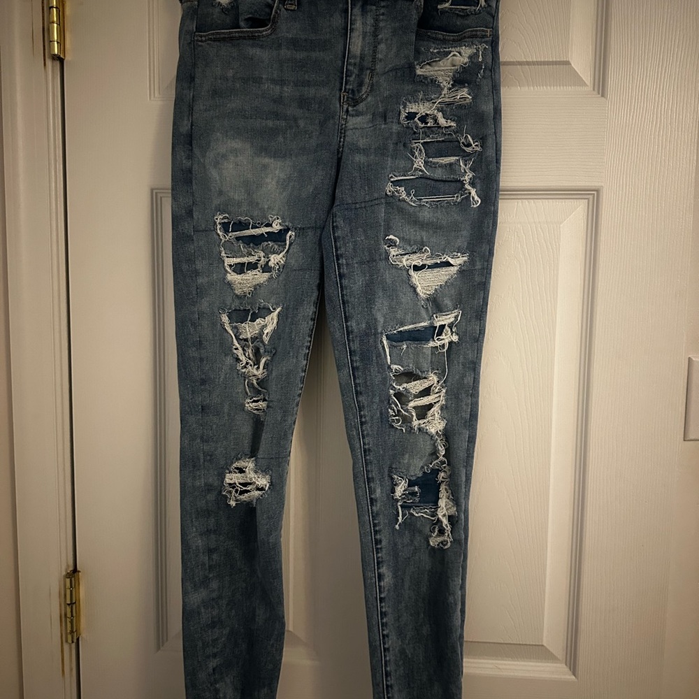 Distressed Blue Jeans (NEXT LEVEL STRETCH)